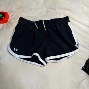Under Armour Black Women's Athletic Shorts with White Trim